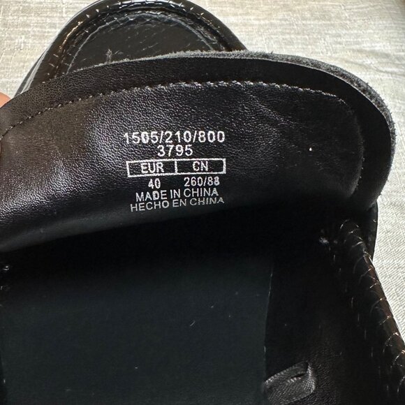 Zara Snake Faux Skin Loafers Platform Chunky Heel Black Women's Size 40 (US 9) - Picture 7 of 9